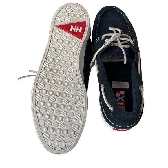 Helly Hanson Men’s Blue Suede Denim Lace Ip Slide On Preppy Deck Boat Shoes 11.5 - Picture 8 of 15